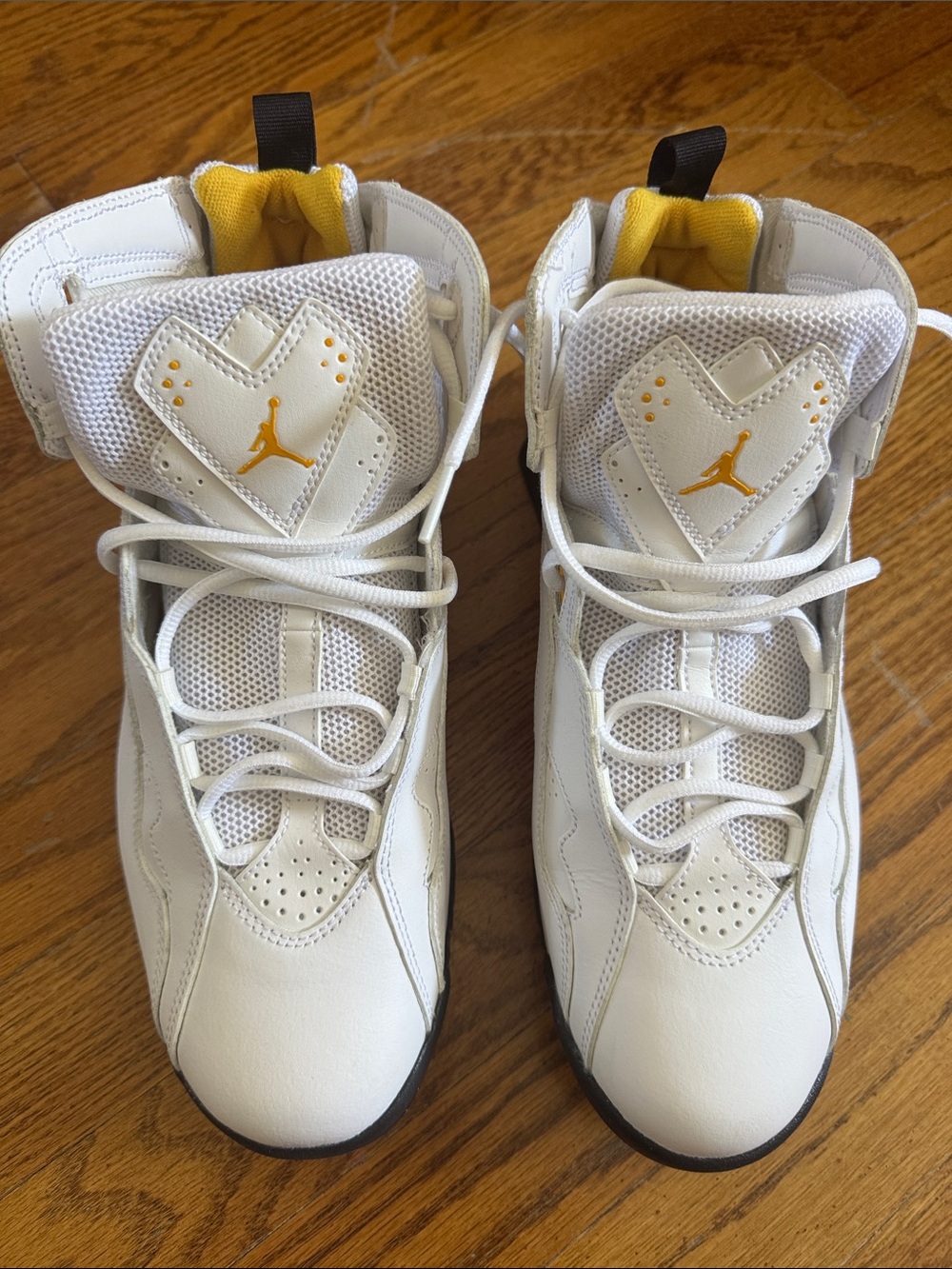 Nike Air Jordan True Flight White Yellow Ochre Black 342964-107 Men's